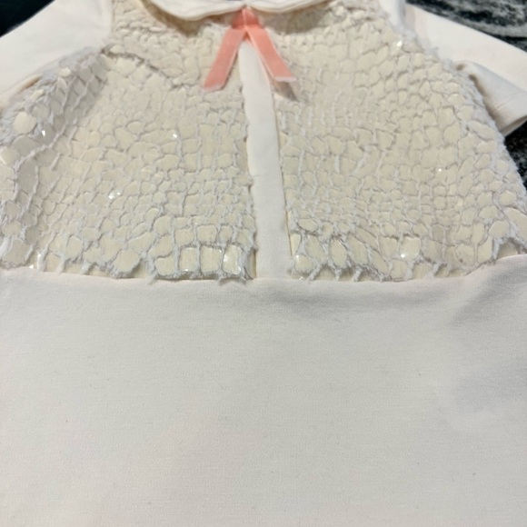 TAHARI ivory little short dress with appliqués - Picture 2 of 15